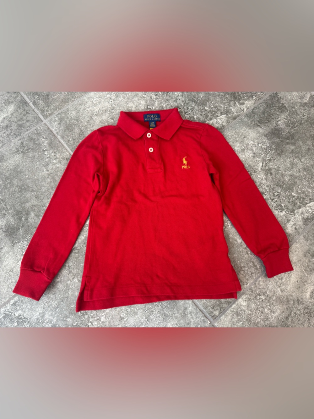 Polo Ralph Lauren red polo shirt long sleeves 4T pre owned
